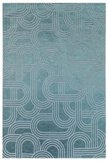 Tapis De Salon Moderne Tissé Plat Fever En Polyester - Bleu Ciel - 140x200 Cm