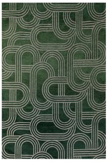 Tapis De Salon Moderne Tissé Plat Fever En Polyester - Vert - 80x150 Cm