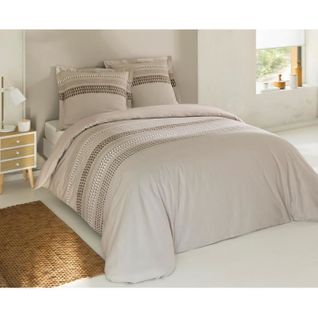 Parure De Couette Anthony 100% Coton 200 X 200 Cmbeige