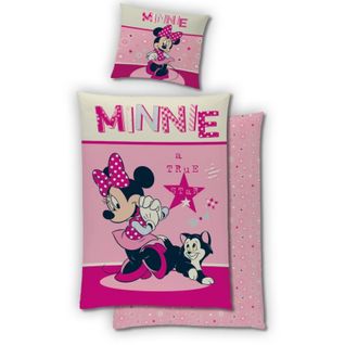 Parure De Lit Réversible - Minnie Et Son Chat - 140 Cm X 200 Cm
