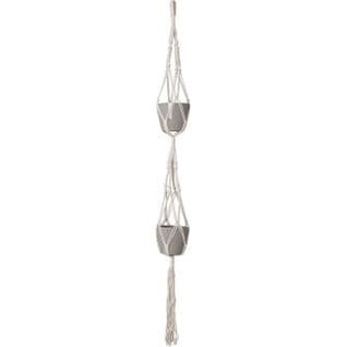 Macramé Double Noeud Carré Blanc 120 Cm