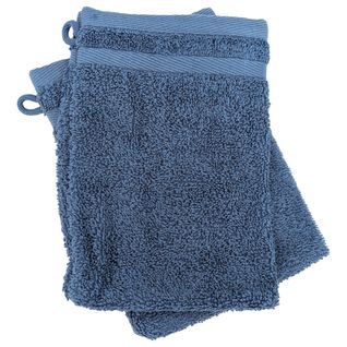 Lot De 2 Gants De Toilette 16x21 Cm Efficience Pure Bleu Pacific