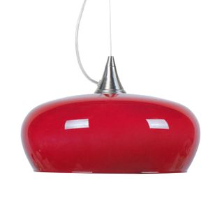 Suspension Cone  Aluminium Bol Verre Rouge  80 Cm.