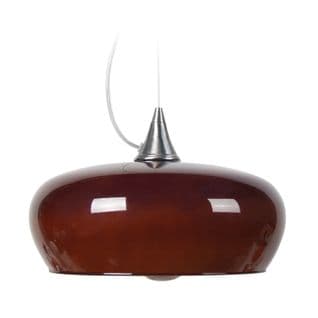 Suspension Cone  Aluminium Bol Verre Marron  80 Cm.