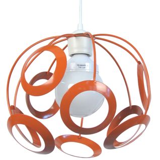 Suspension Globe Métal  Orange 85 Cm.