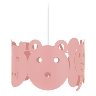 Suspension Enfant Cylindre Chien,elephante Métal Rose Pastel 75 Cm.