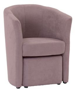 Fauteuil cabriolet et pouf CLAYTON tissu Soro rose