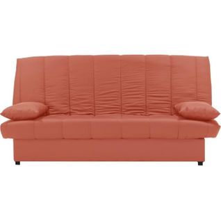 Banquette Clic Clac 3 Places Tissu 100% Coton Terracotta Style Contemporain L 190 X P92 Cm Mila