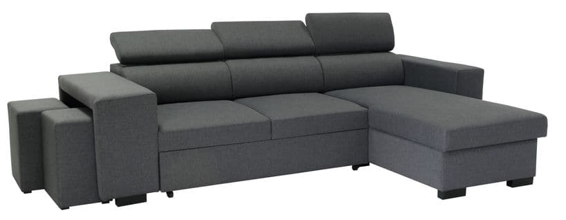 Canapé d'angle convertible NORWAY tissu NEVE anthracite