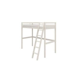 Lit Mezzanine Enfant - 90 X 190 Cm - Pin Massif Blanchi - Sommier Inclus - Erika