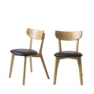 Lot De 2 Chaises En Bois Et Simili