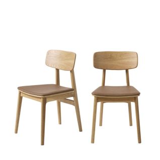 Lot De 2 Chaises En Bois Et Simili