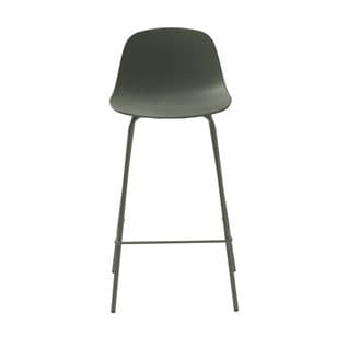 Hel - Lot De 2 Chaises De Bar En Plastique Et Métal H67,5cm - Couleur - Vert Kaki