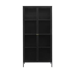 Bjorn - Vaisselier 2 Portes En Verre Stié Et Métal H190cm - Couleur - Noir