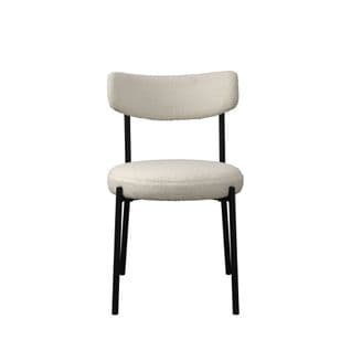 Lot De 2 Chaises En Tissu Bouclette Et Métal