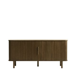 Buffet Aux Portes Coulissantes En Bois Strié L160cm