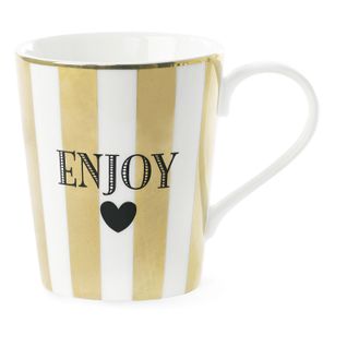 Mug Avec Poignée à Rayures Enjoy - Or