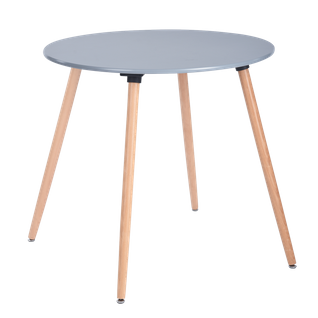 Table de salle à manger ronde scandinave grise en bois 80*80*74cm