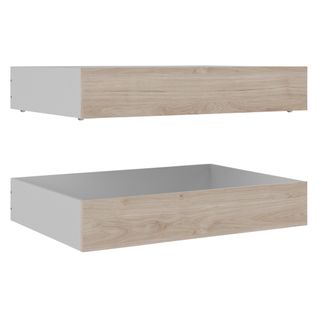 Lot de 2 tiroirs de rangement pour lit 140 BEST imitation chêne HL