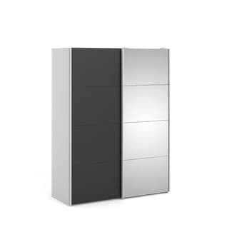 Armoire 2 portes coulissantes L.150 cm ELEGANCE MINI blanc et noir