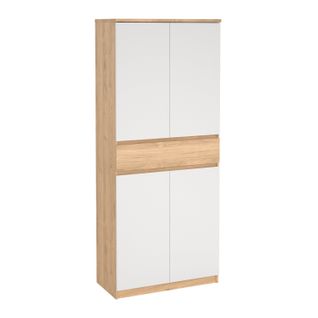 Meuble à chaussures h.191,7 cm BEST 4 portes décor chêne et blanc