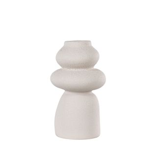 Nosara - Vase De Forme Organique En Grès H26,5cm - Couleur - Blanc Ivoire