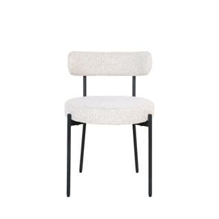 Badalona - Lot De 2 Chaises En Tissu Bouclette Et Métal - Couleur - Ecru