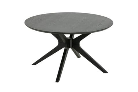 Table Basse Ronde Noire En Chêne 4 Pieds D80 - Zelia