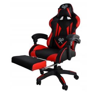 Fauteuil De Bureau Siège Gaming Dossier Inclinable Avec Repose-pieds      Rouge