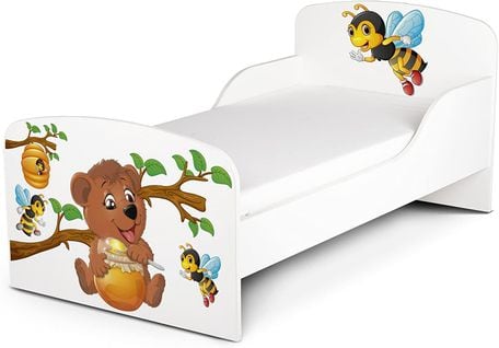 Moderne Lit D'enfant Toddler En Bois Avec Un Matelas Teddy