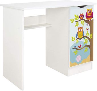 Bureau Blanc Avec Étagère Roma - Hiboux