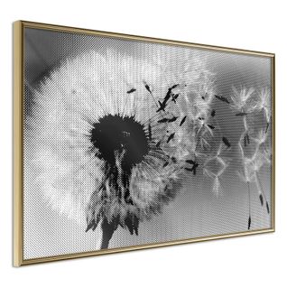 Affiche Murale Encadrée "dandelion In The Wind" 60 X 40 Cm Or