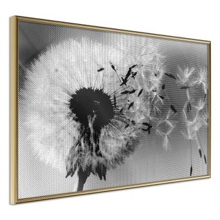 Affiche Murale Encadrée "dandelion In The Wind" 90 X 60 Cm Or