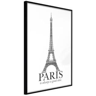 Affiche Murale Encadrée "eiffel Tower" 20 X 30 Cm Noir