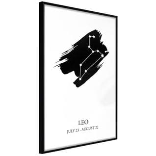 Affiche Murale Encadrée "zodiac Leo I" 30 X 45 Cm Noir