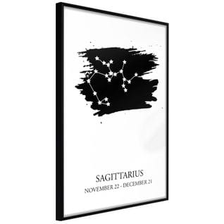 Affiche Murale Encadrée "zodiac Sagittarius I" 40 X 60 Cm Noir