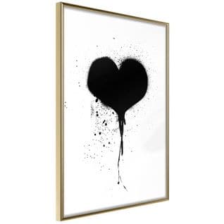 Affiche Murale Encadrée "graffiti Heart" 20 X 30 Cm Or