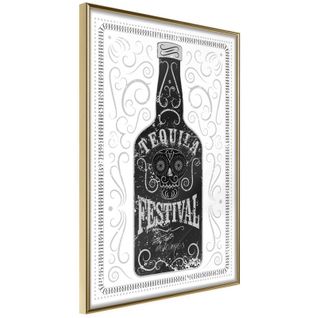 Affiche Murale Encadrée "bottle Of Tequila" 40 X 60 Cm Or