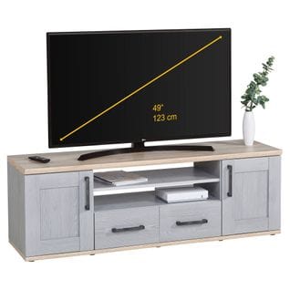 Meuble TV 2PP / 2N / 2T ROMANCE Gris chêne