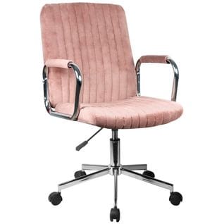 Chaise Pivotante à Roulettes Velour Fd24 Rose