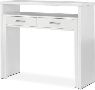 Table Console Extensible Convertible En Bureau Coloris Blanc Artik.