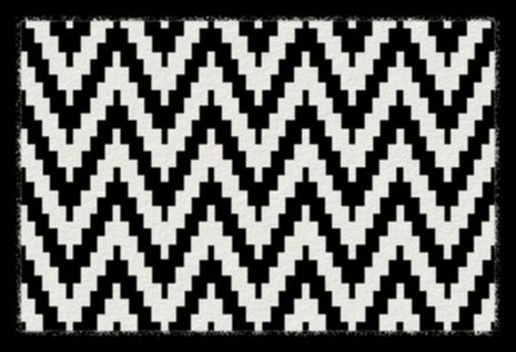 Tapis Anti-poussière En Polyamide Motif Chevrons - Dim : 40 X 60 Cm