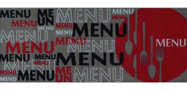 Tapis De Cuisine 100% Polyamide "menu" Multicolore - Dim : 50 X 120 Cm