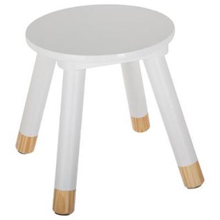 Lot De 2 Tabourets Blanc Pour Enfant En Bois - Dim : L24x L26,5 X H24 Cm