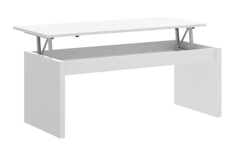 Table Basse Modulable Coloris Blanc Brillant - Longueur 102 X Profondeur 50 X Hauteur 43 Cm