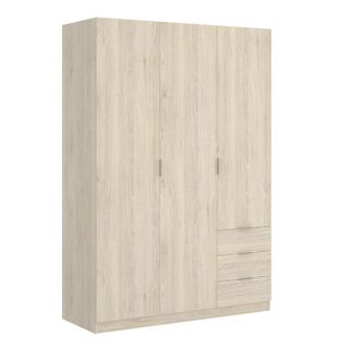 Armoire Placard Meuble De Rangement Coloris Naturel - Longueur 121 X Profondeur 52 X Hauteur 184 Cm