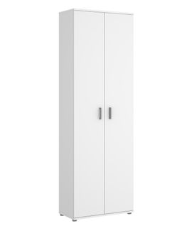 Armoire De Rangement 2 Portes Coloris Blanc - Longueur 61 X Profondeur 35 X Hauteur 190 Cm