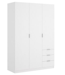 Armoire Placard Meuble De Rangement Coloris Blanc - Longueur 121 X Profondeur 52 X Hauteur 184 Cm