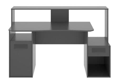 Bureau Gaming Table De Jeu Coloris graphite - l. 153,5 x P. 62-68.5 x H. 84.2-97 cm