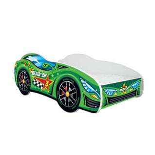 Lit Enfant Voiture Racing Green Car + Matelas